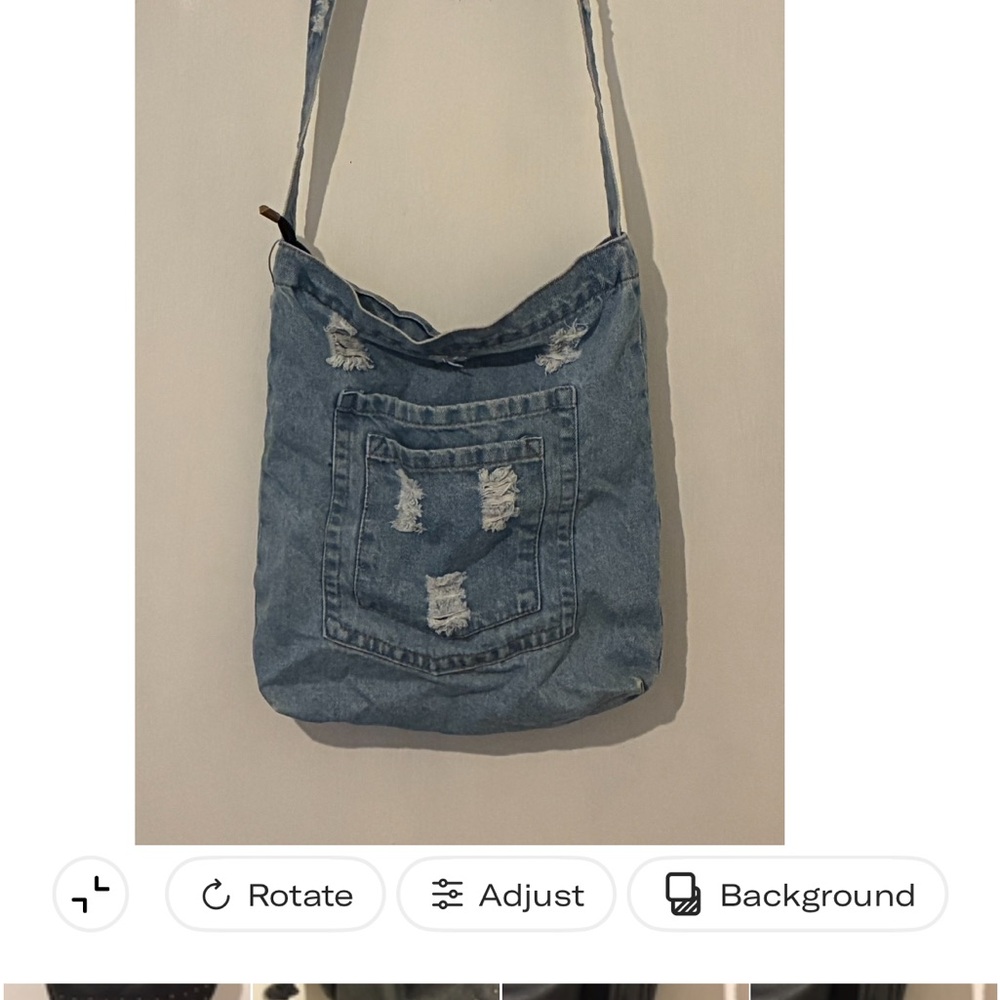 Distressed Denim Shoulder Bag